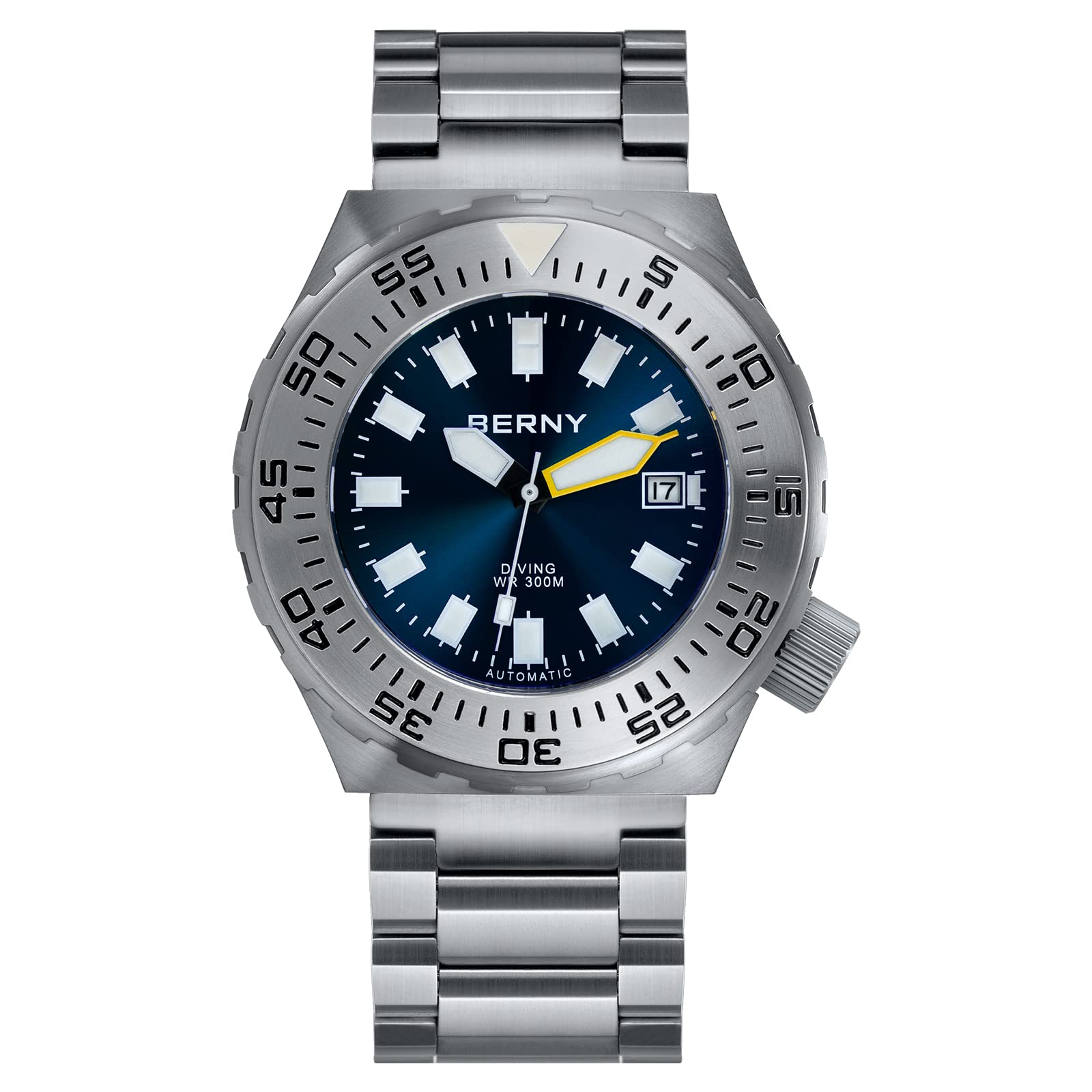 BERNY Dive Watch for Men Sports Diving Wristwatch with Screw-in Crown 30ATM Waterproof Sapphire Glass Solid Stainless Steel Bracelet Automatic Mechanical Pro Diver Watches Super Luminous, Blue (B0B9H1SD3K) Amazon Price History, Amazon Price Tracker