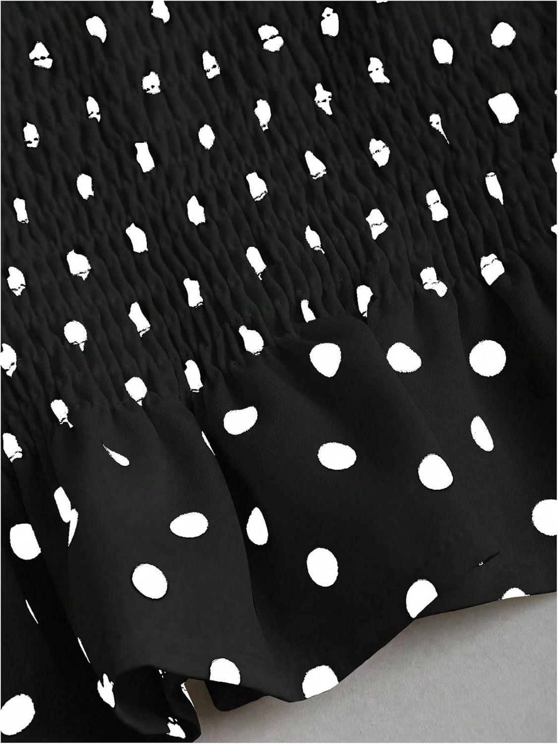 GORGLITTER Women's Polka Dots Boat Neck Tank Top Ruffle Tie Shoulder Smocked Going Out Y2k Vest Tops - Image 4