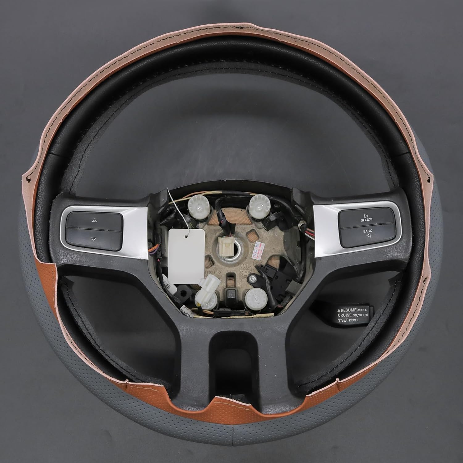 MEWANT Hand Sewn 3D Style Steering Wheel Cover Wrap for Dodge RAM 2500 2009-2010 Steering Wheel Accessories for Dodge RAM 2500