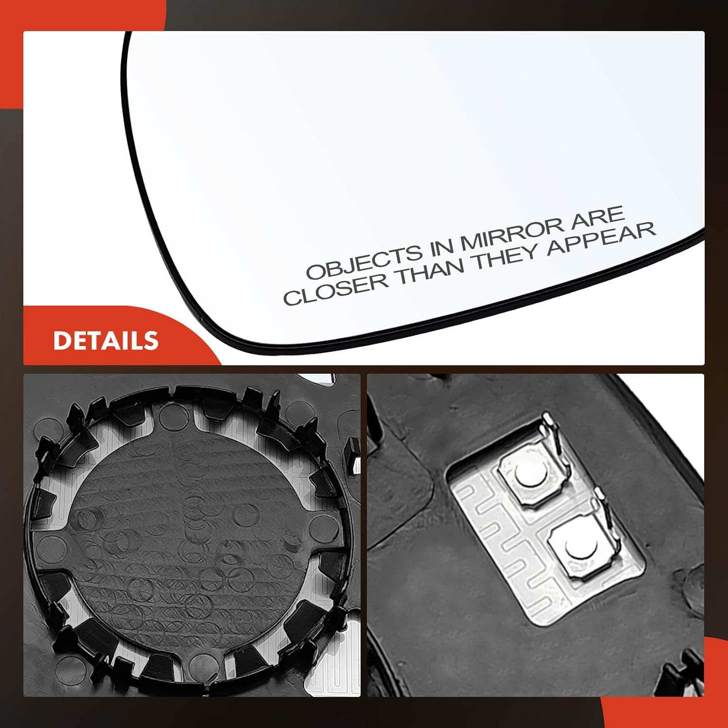 A-Premium 2-PC Driver and Passenger Side Heated Mirror Glass with Backing Plate Compatible with BMW F25 Series X3 2011 2012 2013 2014 2015 - Exterior Side View Flat and Convex Mirror