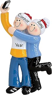 Selfie Couple Christmas Ornaments 2023 - Customised Ornaments for Couples - Charming Love Ornament - Our First Christmas Together Ornament 2023 - Premium Personalised Christmas Ornaments for Couples