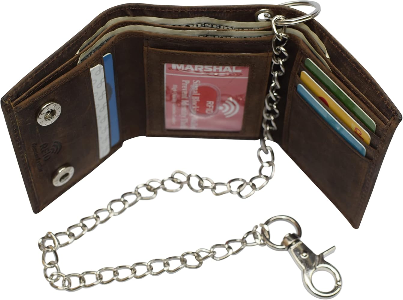 Amazon.com: Men's RFID Blocking Trifold Vintage Leather Biker