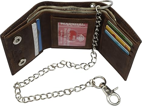 Amazon.com: Men's RFID Blocking Trifold Vintage Leather Biker