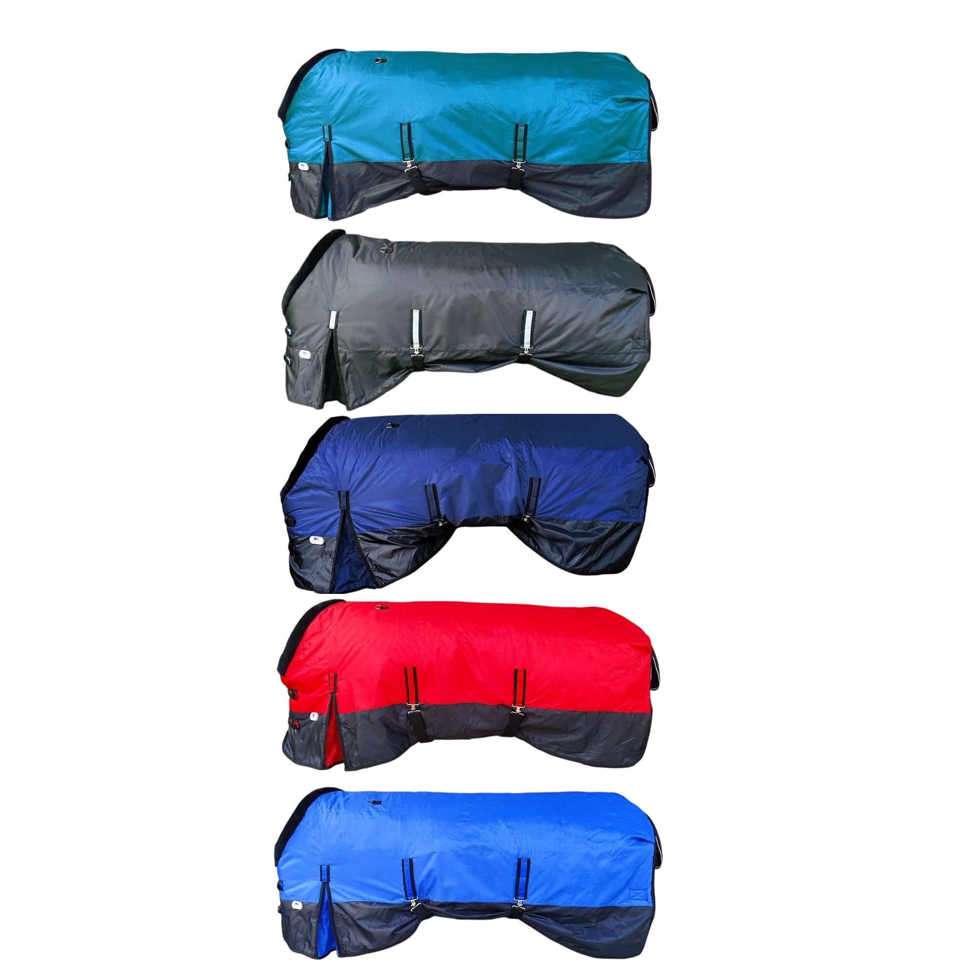 Majestic Ally 420D wasserdichte Pferde-Stalldecke, 200 g Polofil, 210 T-Futter, mehrere Farben und Größen (Marineblau, 193 cm)