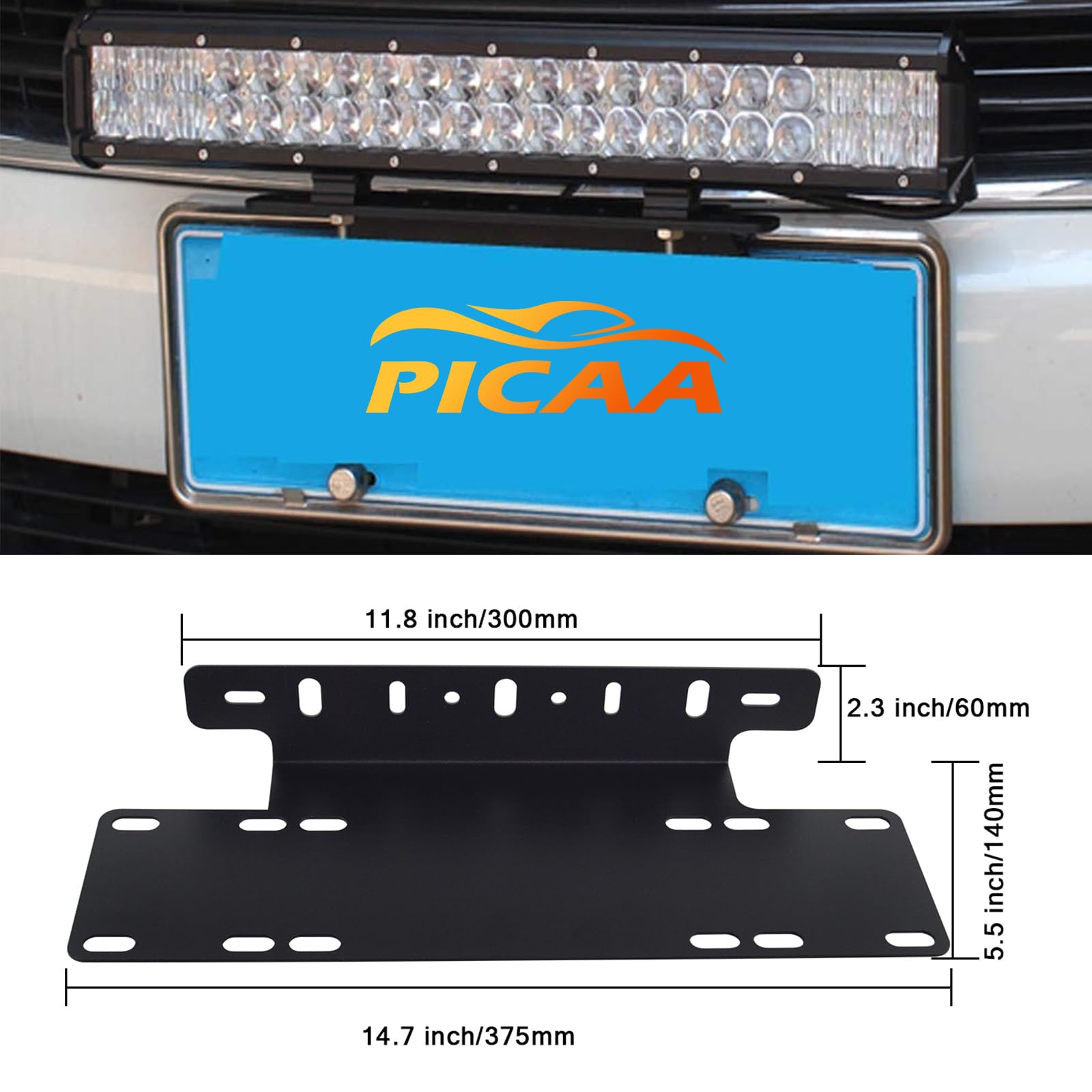 PICAA 127cm 50 Pouces 648W Barre De LED 4x4 Avec Magnétique Support Et 12V Faisceau De Câblage Kit, Offroad Light Bar, Blanc 6000K Rampe LED Voiture