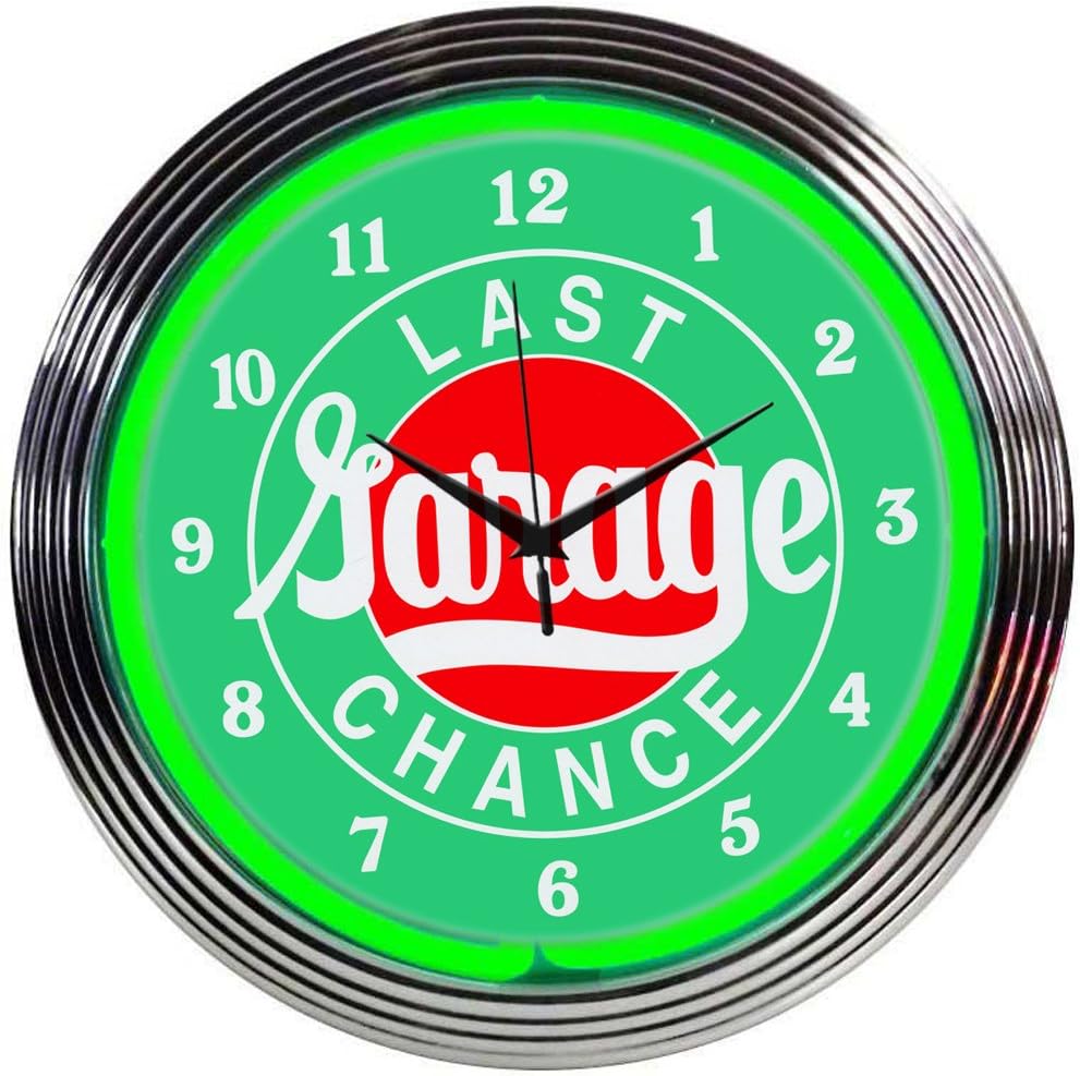 Last Chance Garage Neon Clock