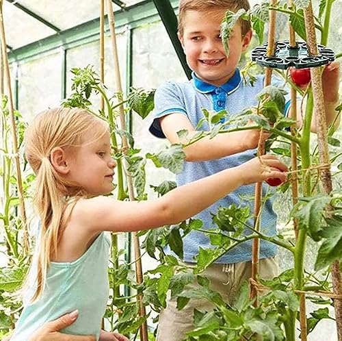Miniatura 6 de Paquete de 10 conectores para plantas de jardín, soporte de caña de bambú, bandeja de protección de plástico para plantas trepadoras, guisantes,