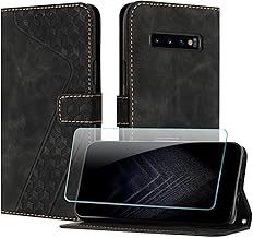 JayModCase Coque pour Samsung Galaxy S10, Cuir Pochette de Portefeuille avec Film de Protection d'écran [Support] [Magnétique] Emplacements Cartes pour Galaxy S10 - Noir
