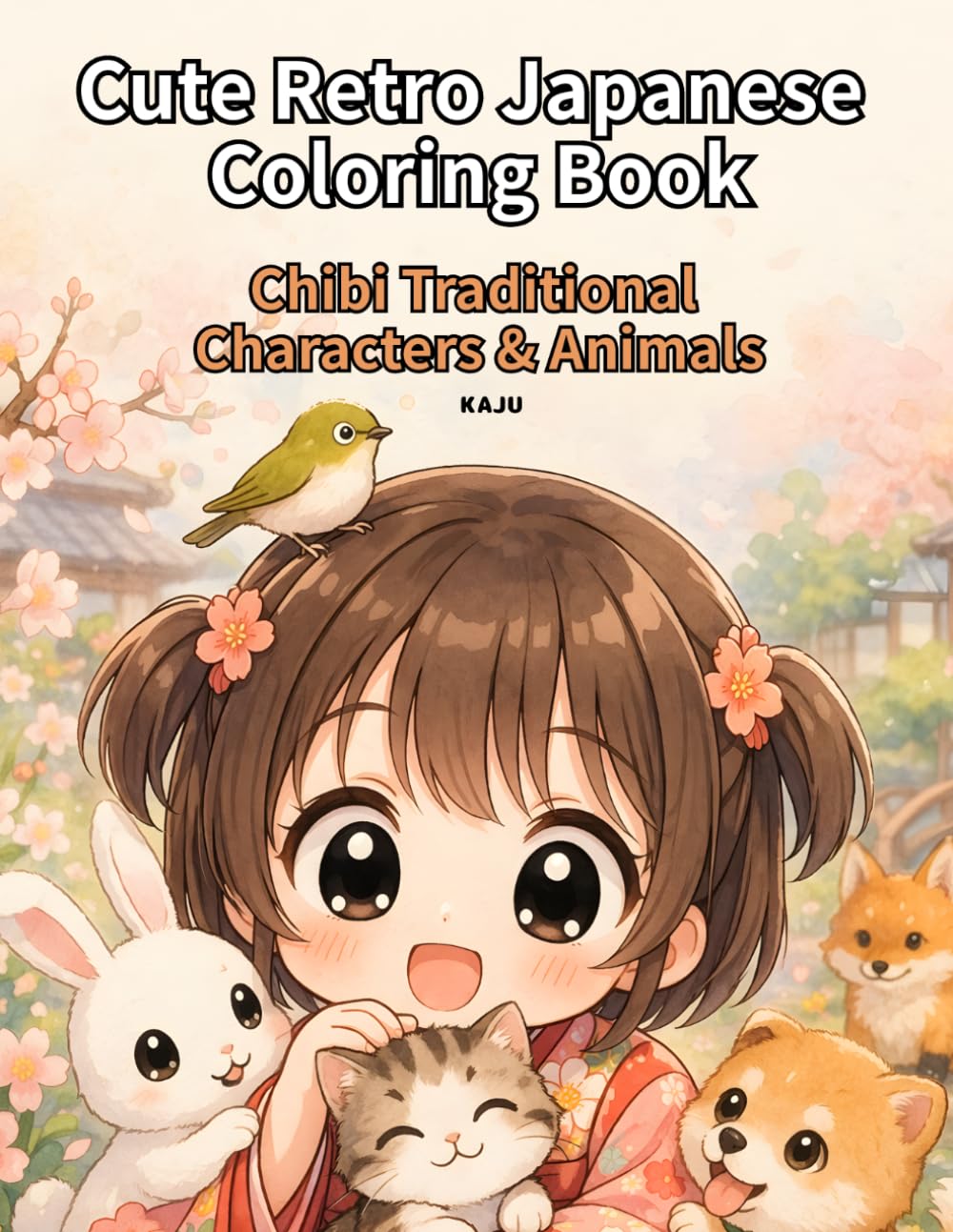 Cute Retro Japanese Coloring Book: Chibi Traditional Characters & Animals