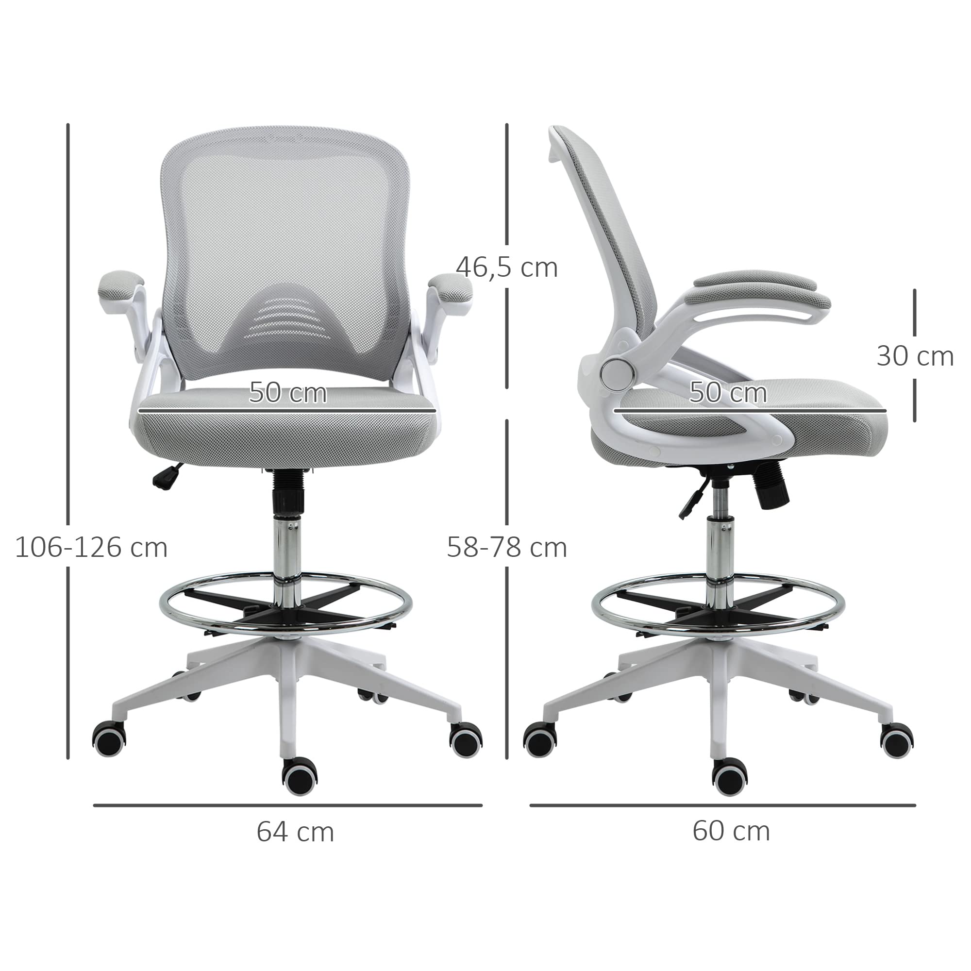 Vinsetto Kantoorstoel Bureaustoel Met Schommelfunctie Rugleuning Hoofdsteun In Hoogte Verstelbaar Ergonomisch~12uc5no0g7801