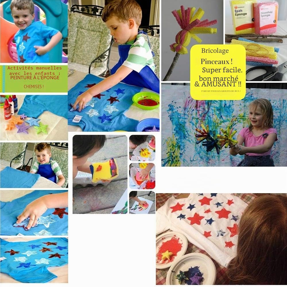 Enfants Peinture Kits 57Pcs Éponge Brosses de Peinture Outils Art DIY