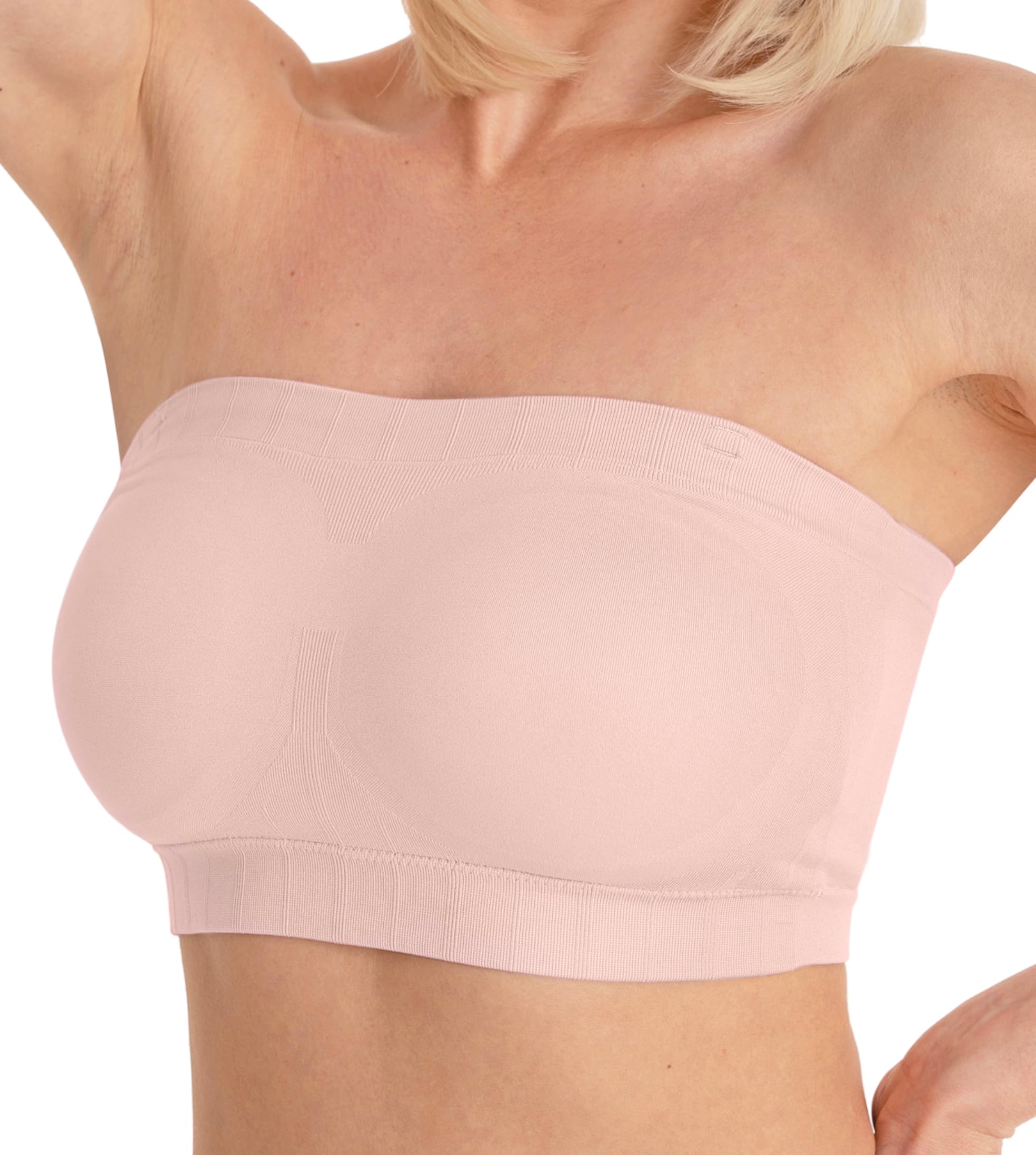 Conturve Women's Underwire Seamless Convertible Strapless Bra - Breathable Bandeau Bra With Multiple Style Options