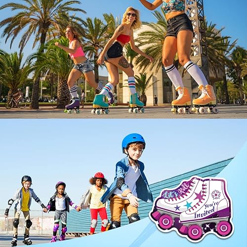 Miniatura 5 de ERHACHAIJIA 15 tarjetas de invitaciones con sobres, divertidas fiestas de cumpleaños, fiestas deportivas, baby shower, patinaje sobre ruedas