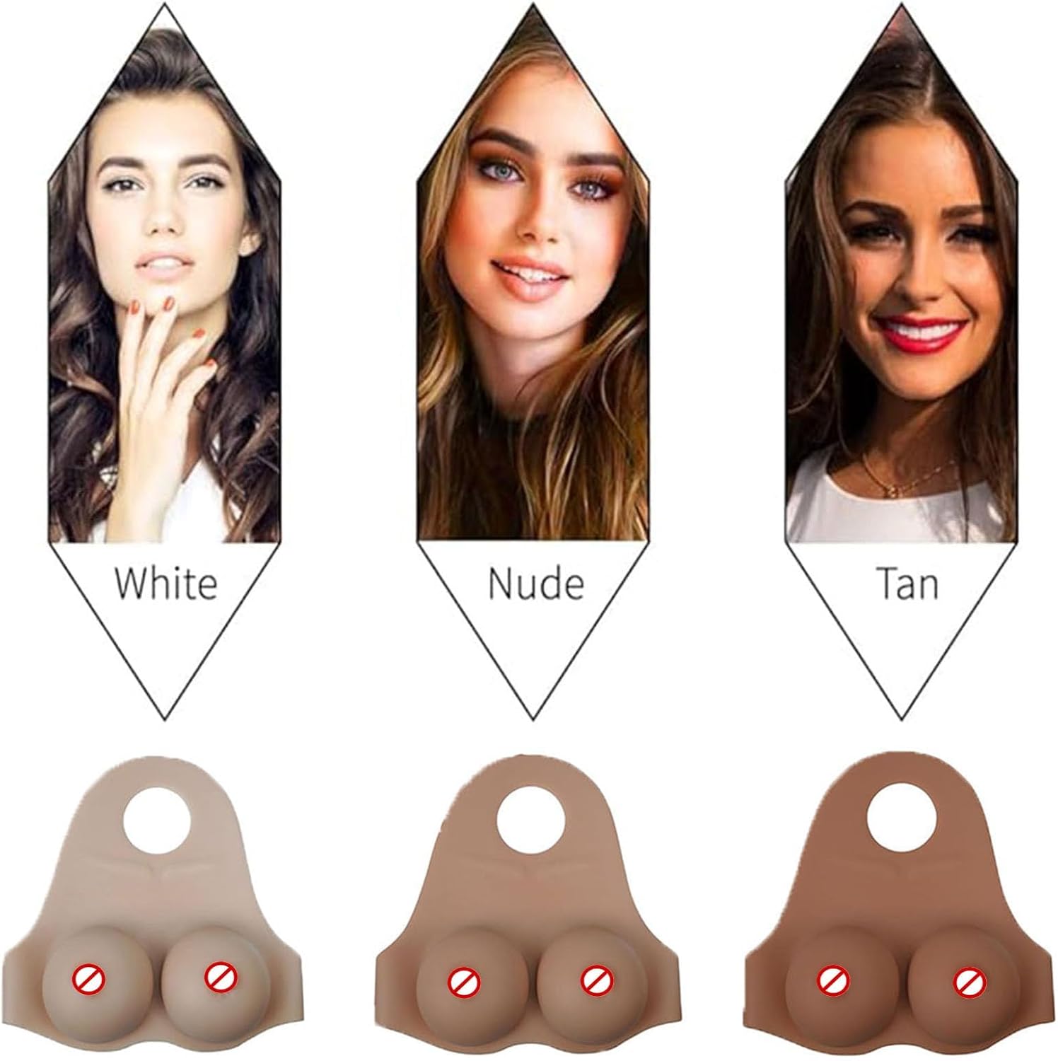 Silicone Breasts Forms, Silicone Fake Breastplate B-G CUP Silicone Filled Fake Boobs for Crossdressers Drag Queen