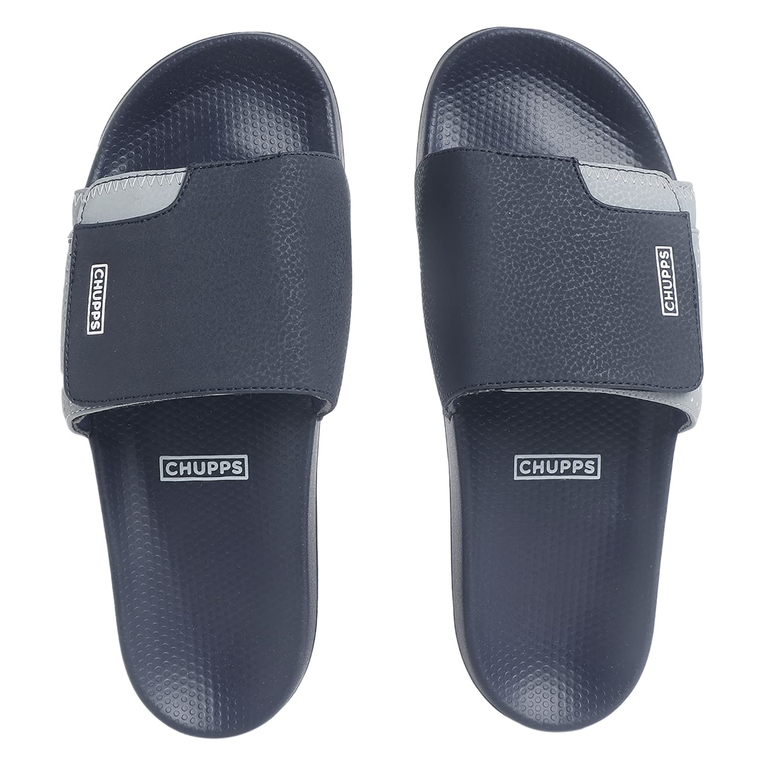 CHUPPS Bandwidth Valcro Slider for Men (6UK, Navy/Grey), FOAM6 Upper Technology (6mm Foam) Snug Fit with ERGOX PLUS Footbed (Contoured & Cushioned) for Super Comfort Flip Flop Slipper (B0C4SWBC72) Amazon Price History, Amazon Price Tracker