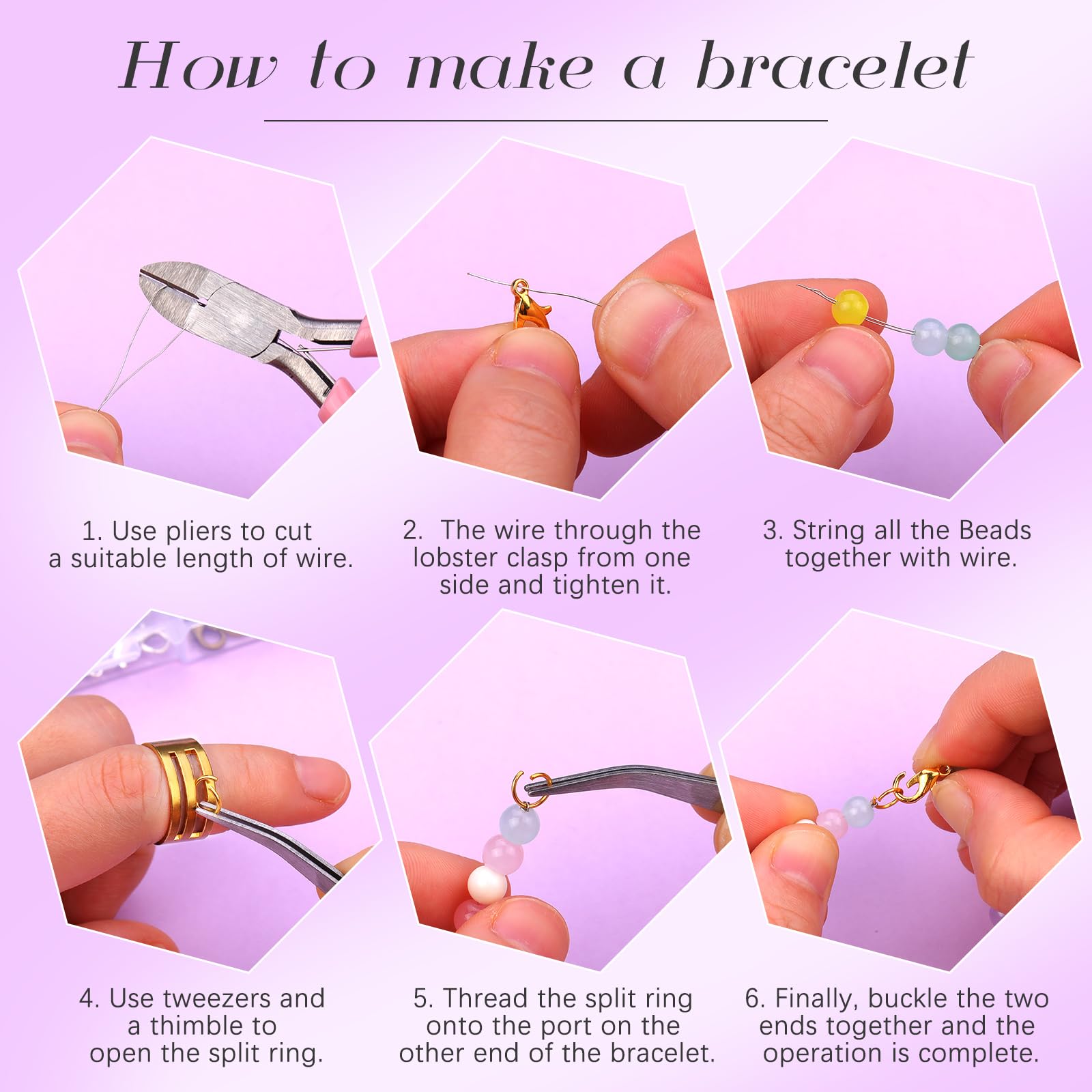 BAGERLA 982 Pieces Jewelry Making Repair Kit with Jump Rings Lobster Clasps 3 Pieces Jewelry Pliers Soft Tape Measure Brass Jump Ring Opener Making Tools and Supplies for Repair