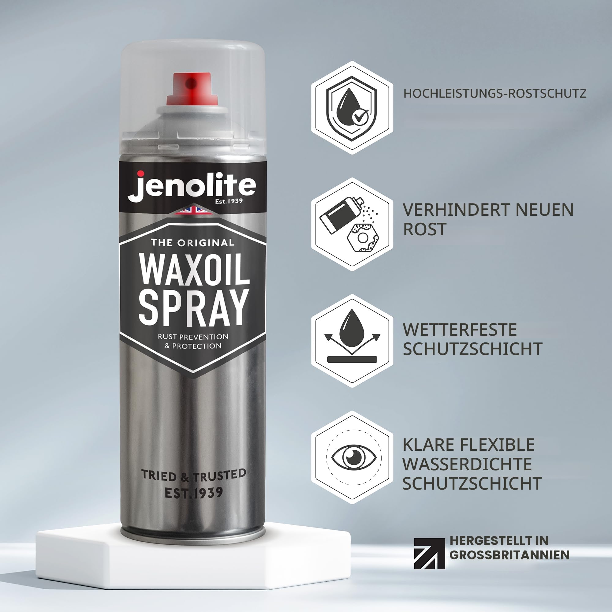 JENOLITE Wachsöl | Unterbodenschutz Spray | KLAR | 3x500ml | Rostschutz für Unterböden von Autos, Transportern und Motorrädern | Hohlraumversiegelung Wachs für Auto Fahrgestell & Unterboden