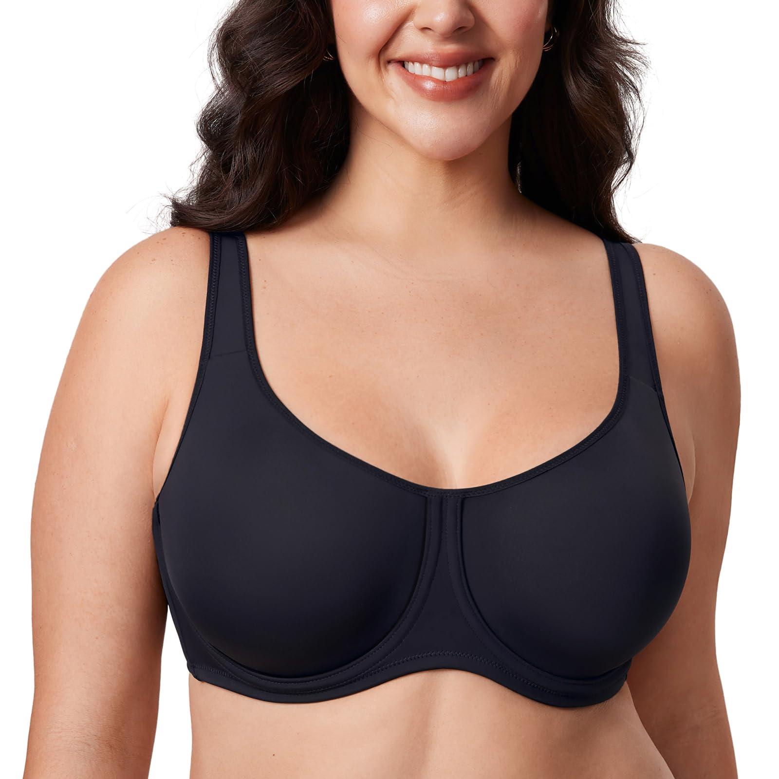 DELIMIRAWomen's Confishape Full Coverage Bra Plus Size Supportive Underwire Unlined Comfortable Bras