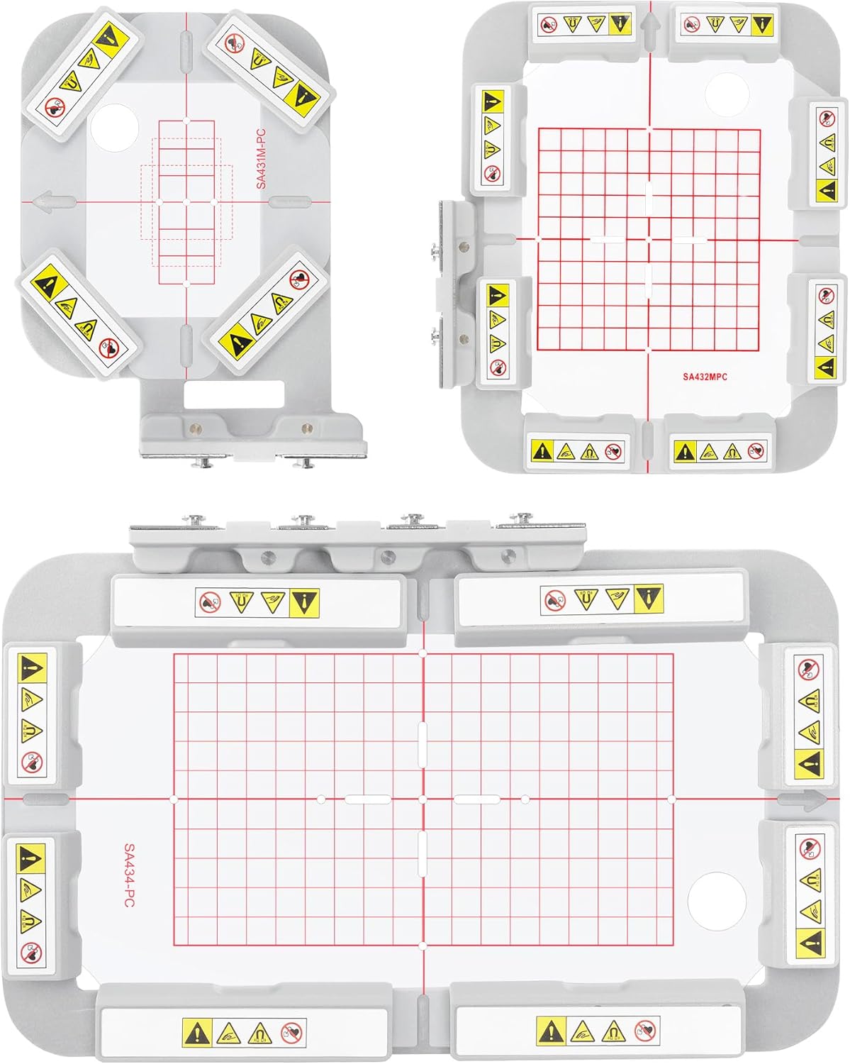 Sew Tech Magnetic Embroidery Hoop Set for Brother SE700 SE600 PE545 PE535 SE725 SE625 PE540D PE550D LB5000 SE400 SE425 PE500 NS1750D NS1850D M370D M380D M340ED Babylock Machine (3in1-AMK Set)
