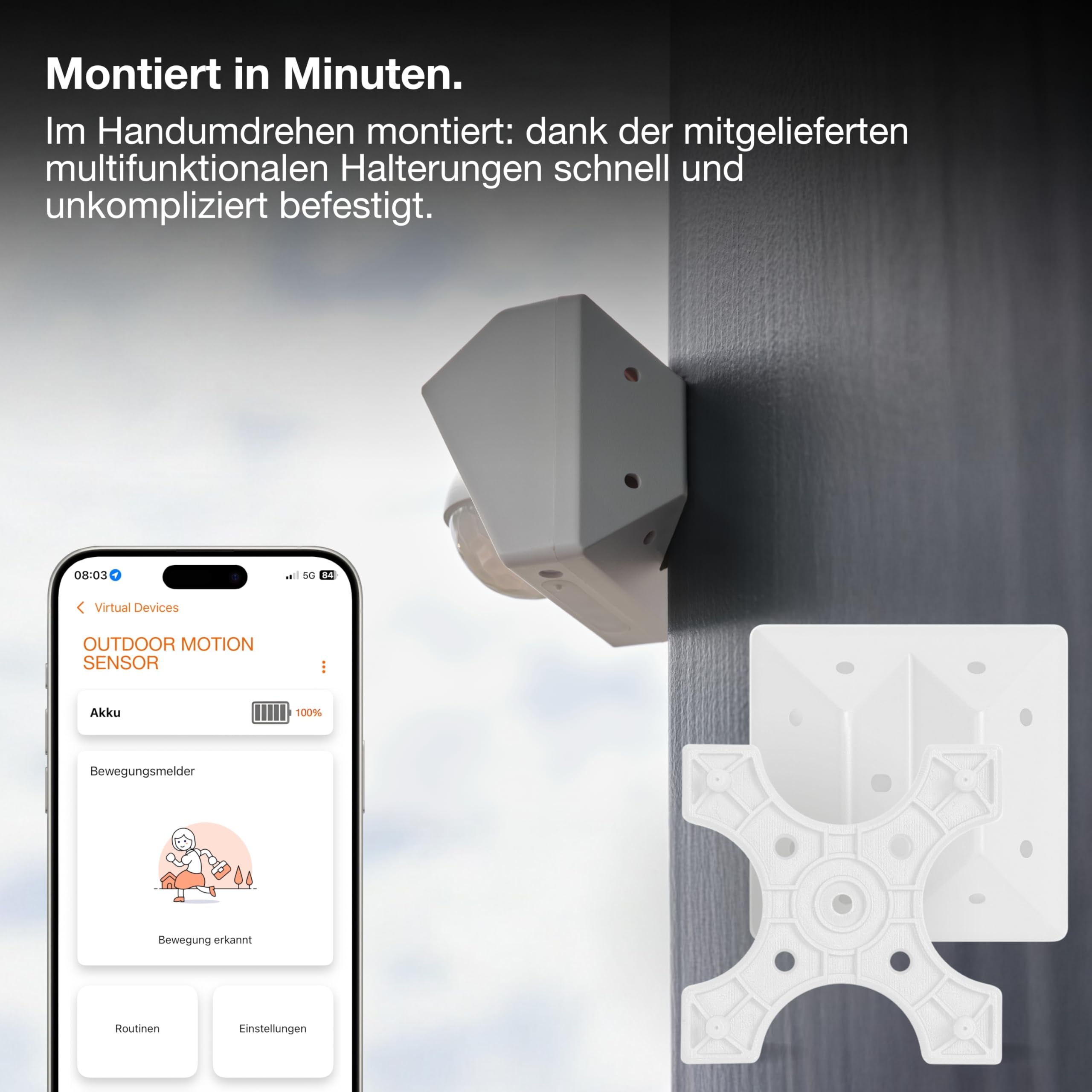 LEDVANCE SMART+ WiFi Outdoor-Bewegungsmelder, IP65, Kunststoff, weiß, 4-Pack