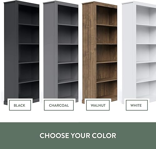 Miniatura 8 de Edenbrook Sumac - Estantería organizadora de 5 estantes para muebles de dormitorio o muebles de oficina en casa, estantería blanca