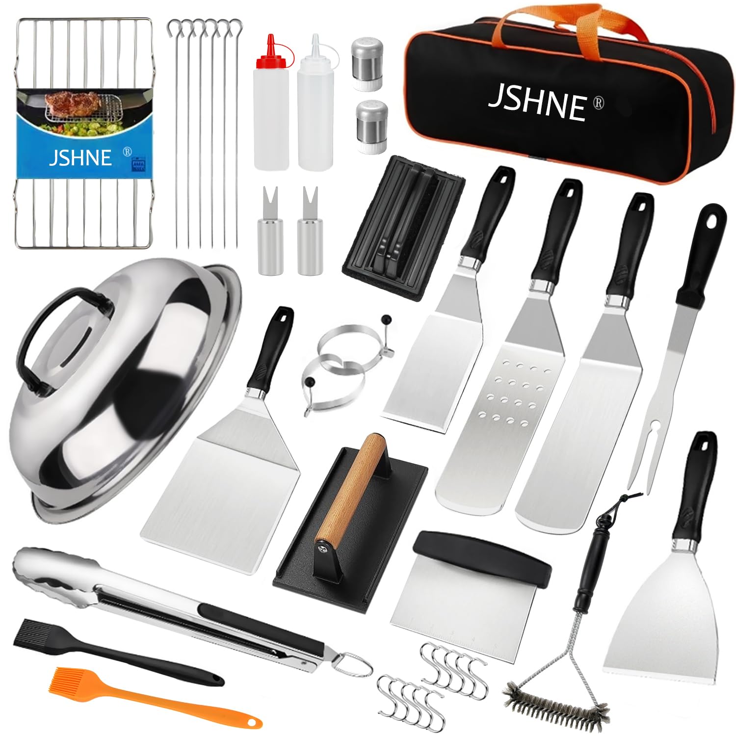 Set di posate per barbecue, in acciaio inox, di alta qualità, per barbecue, per cavatappi