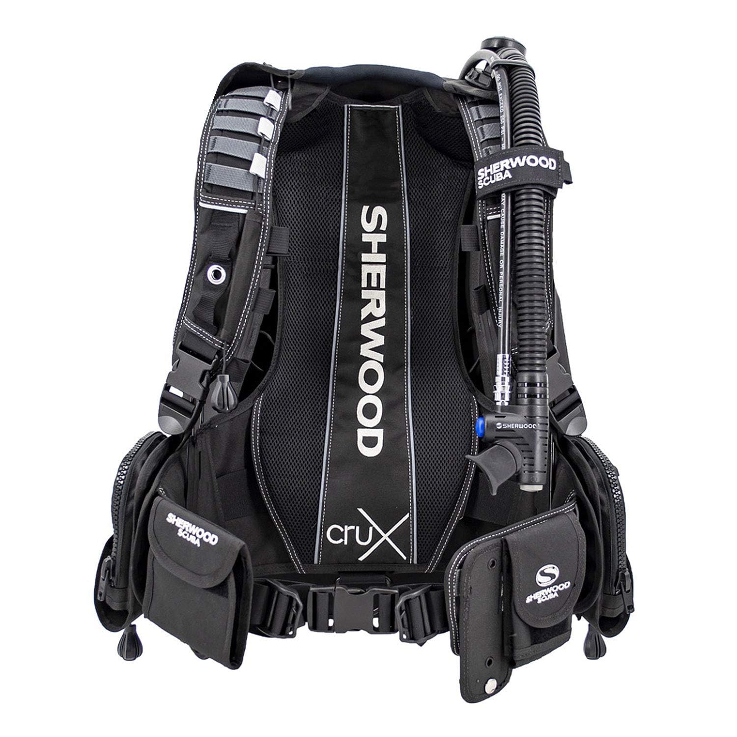 SHERWOOD SCUBA Crux Modular Scuba Diving BCD with 40 lbs of Lift - Blue - XLarge