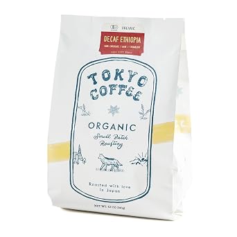 TOKYO COFFEE Decaf Ethiopia Moka, Chocolaty & Smooth Whole Bean Coffee 12oz