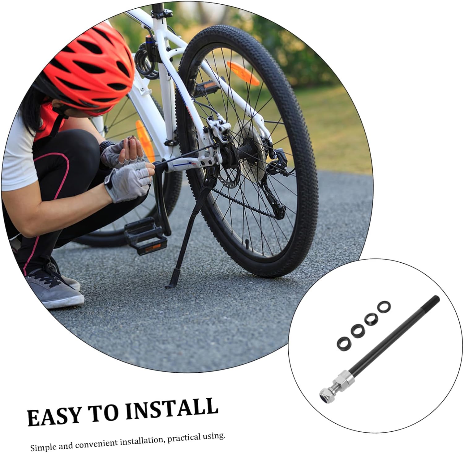 STOBAZA Bike Trailer Thru Axle M12x1.5 Bicycle Trailer Axle Shaft Adapter for Mountain and Road Bikes, Aluminium Alloy, Thread Diameter 12mm, Easy Installation and Wear Resistant