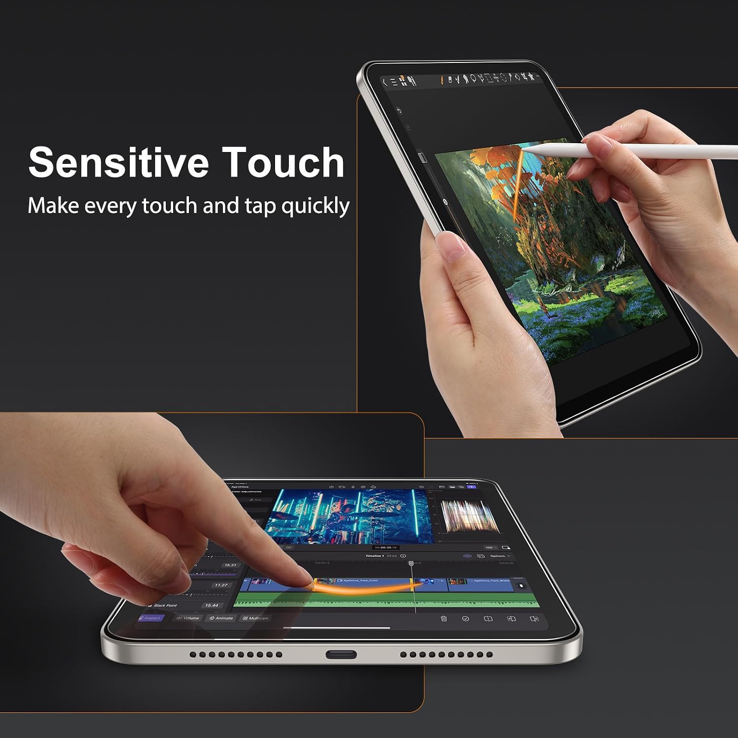 SPARIN Screen Protector for iPad Mini 7/6 (7th/6th Generation), 8.3 Inch | 2 Pack, Auto Alignment, Easy Installation Tray, Tempered Glass, Case Friendly