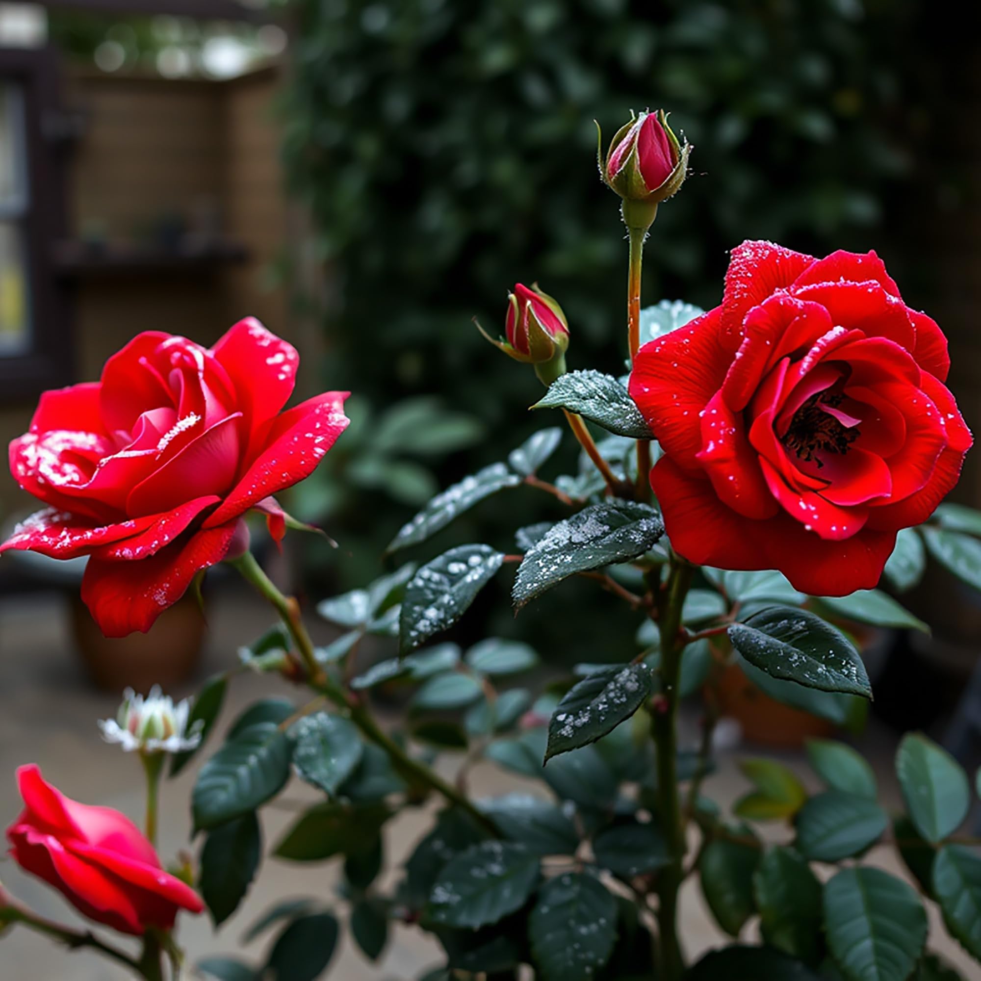 Rosa arbustiva roja de raíz desnuda "Beaute" – Rosa resistente fragante para impresionantes setos, pasarelas, bordes y exhibiciones verticales de jardín