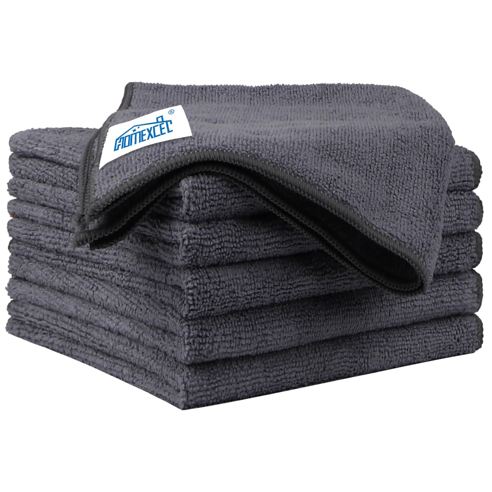HOMEXCEL Grey Microfiber Cleaning Cloth 6 Pack, 12.5 x 12.5 inch Microfiber Towels for Cars, Ultra Absorbent Car Washing Cloth, Lint Free Streak Free Cleaning Rags for Car, Kitchen, and Window Grey 12.5 x 12.5 Inch 6