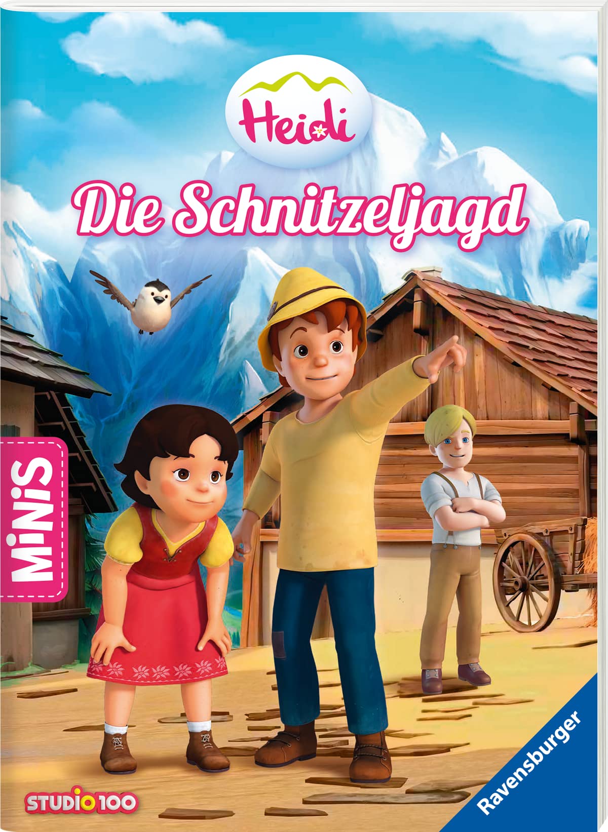 Verkaufs-Kassette "Ravensburger Minis 14 - Heidis Abenteuer in den Bergen": Mein Malbuch / Mein kunterbunter Malspaß / Die Schnitzeljagd / Glöckchen wird geboren