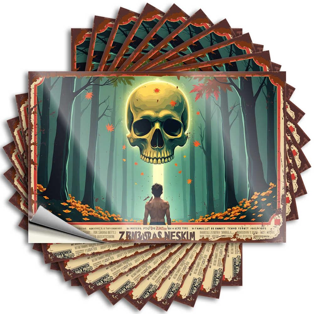 Camping Decor for Camper Case Bumper | Skull in The Forest: A Spooky Scene Badass for Teacher Decor(8X12CM)