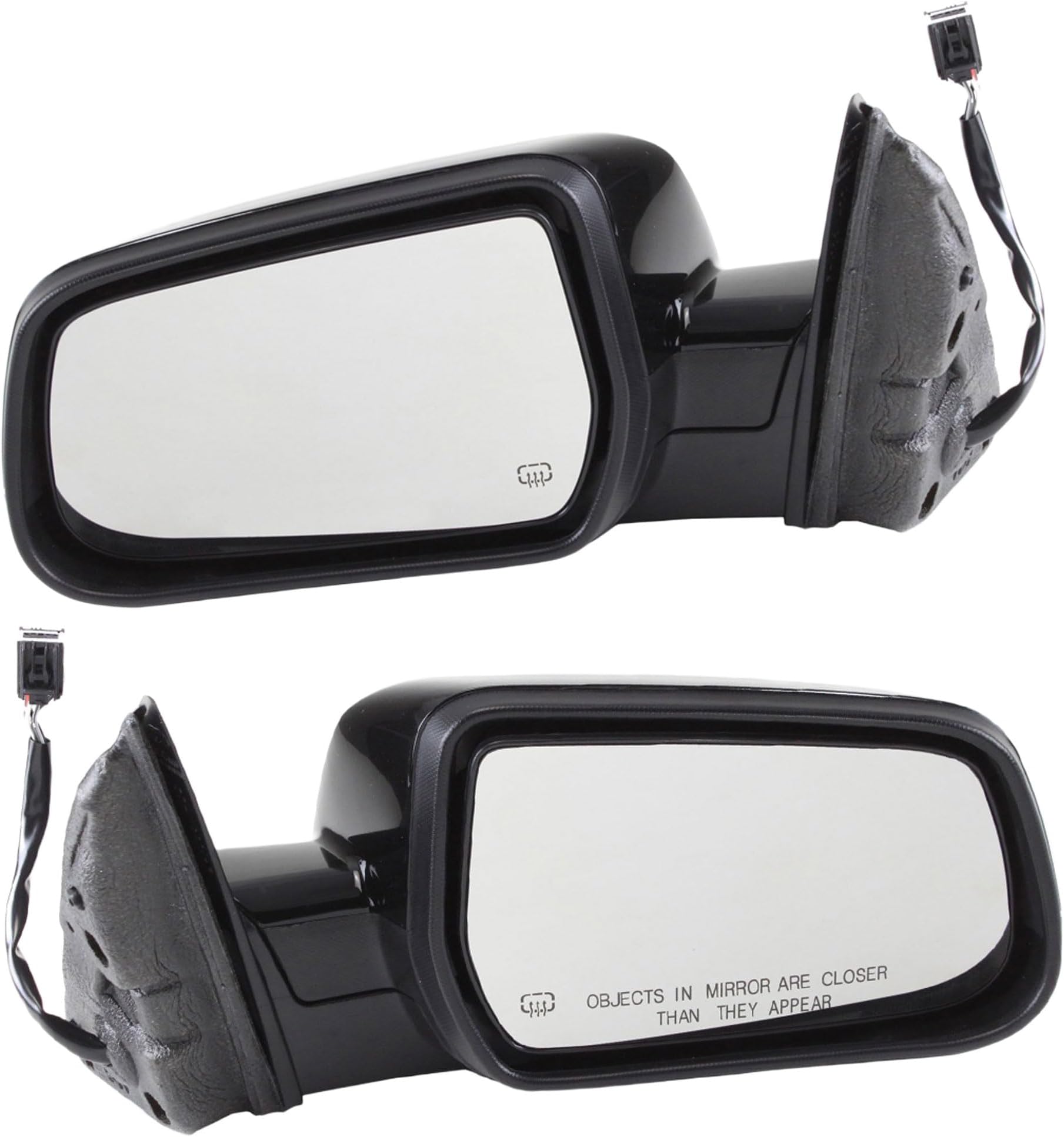 New Aftermarket Mirror Driver & Passenger Side Power Heated Manual Folding Paintable Replacement For GMC Terrain 2010-2017 Without Blind Spot Feature and Memory OEM 20858744 | 20858745 | 20835849
