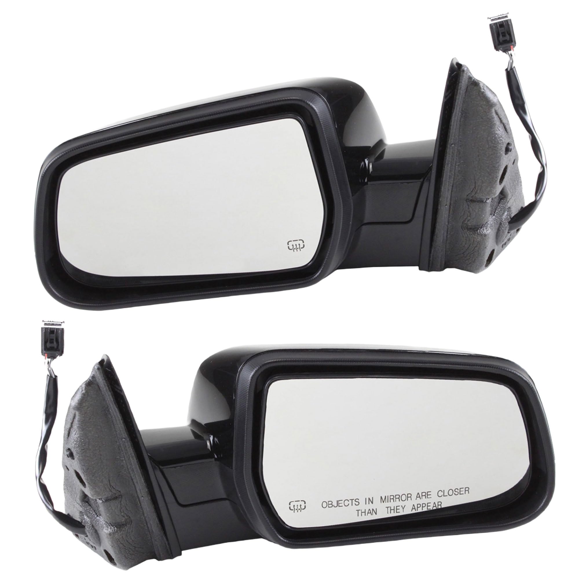 New Aftermarket Mirror Driver & Passenger Side Power Heated Manual Folding Paintable Replacement For GMC Terrain 2010-2017 Without Blind Spot Feature and Memory OEM 20858744 | 20858745 | 20835849