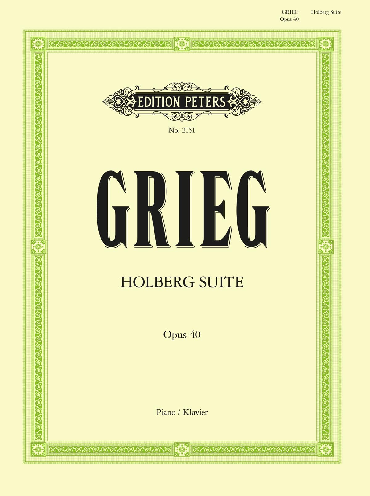 Holberg Suite Op.40 (Sheet music)