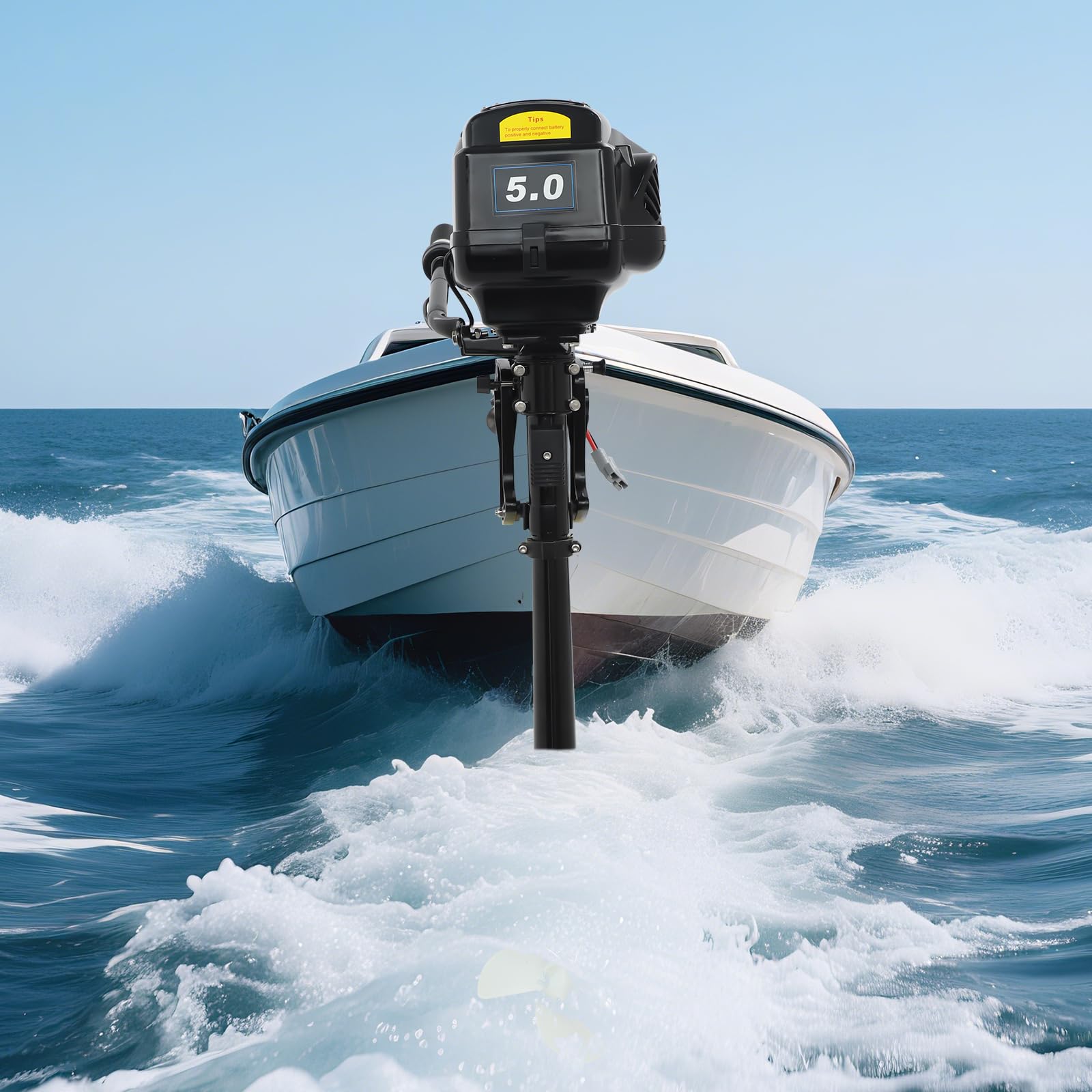 Motor fueraborda eléctrico de 48 V 1200 W, motor eléctrico fueraborda, empuje de 800 kg, 3000 rpm, motor de trolling silencioso, altura ajustable, 10 km/h, velocidad variable continua para barco de