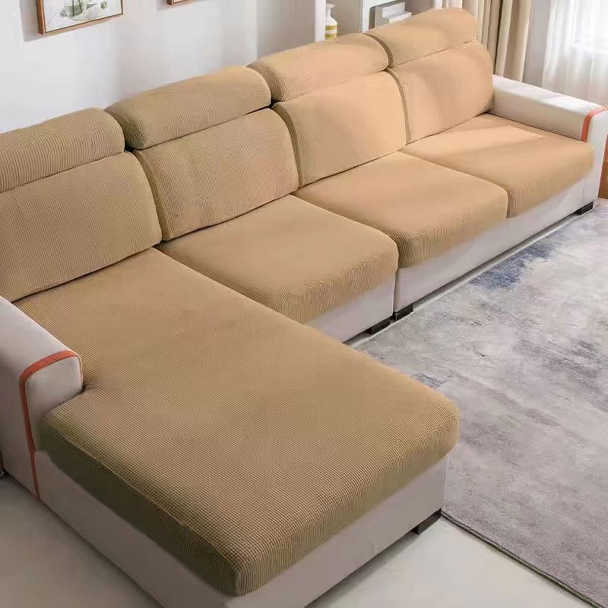 Universal Sofa Slipcover L Shape Sectional Sofa Seat Cushion Cover for Living Room Couch Covers Corner Sofa Furniture Protector Pets Dogs 1 2 3 4 Seater Sofa Slipcovers L-Type Stretch ( Color : #5 , S