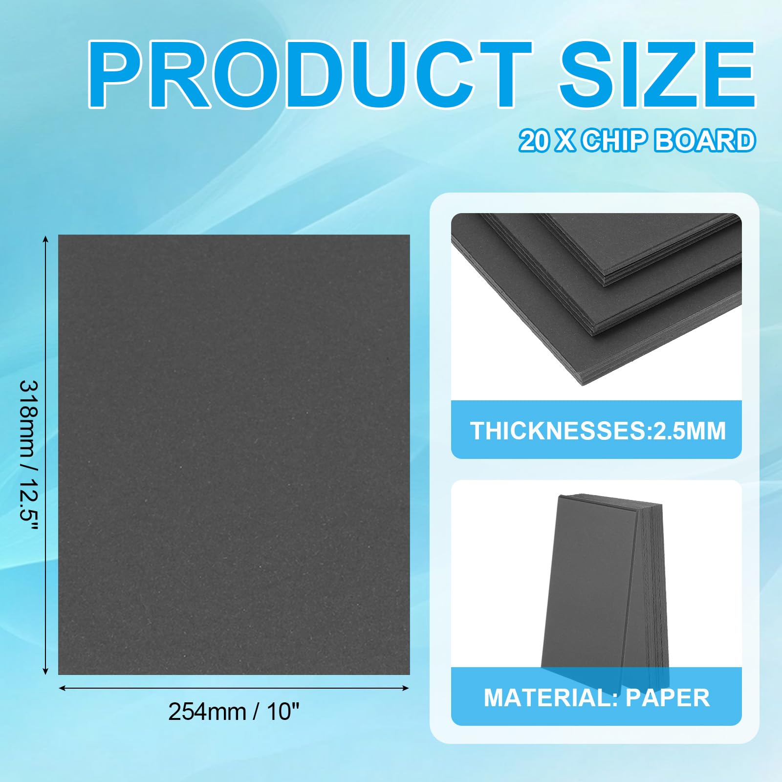 PATIKIL 12.5x10x0.1" Chipboard Sheets - Image 2