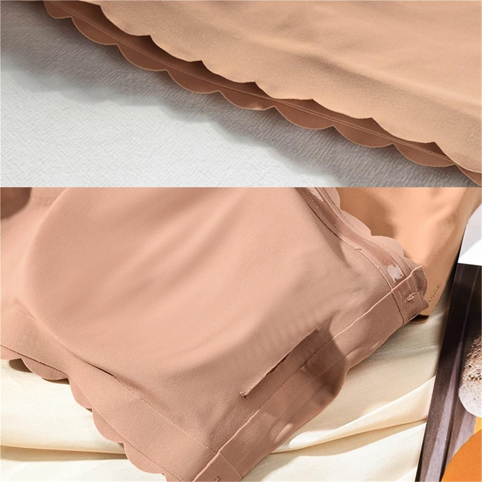 Reggiseno Invisibile Reggiseno a Tubino Senza Spalline con Bordo Ondulato, Cuciture, Scoperte, Lingerie da Donna