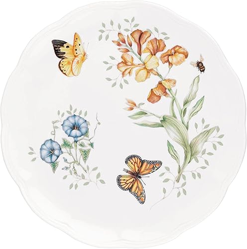 Miniatura 5 de Plato de cena de libélula Lenox Butterfly Meadow, Plato decorativo, Naranja (Monarch)
