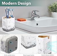 Vista 4 de Boperzi Soporte para cepillos de dientes, soporte para cepillos de dientes para niños con drenaje, soporte desmontable antideslizante para cepillos