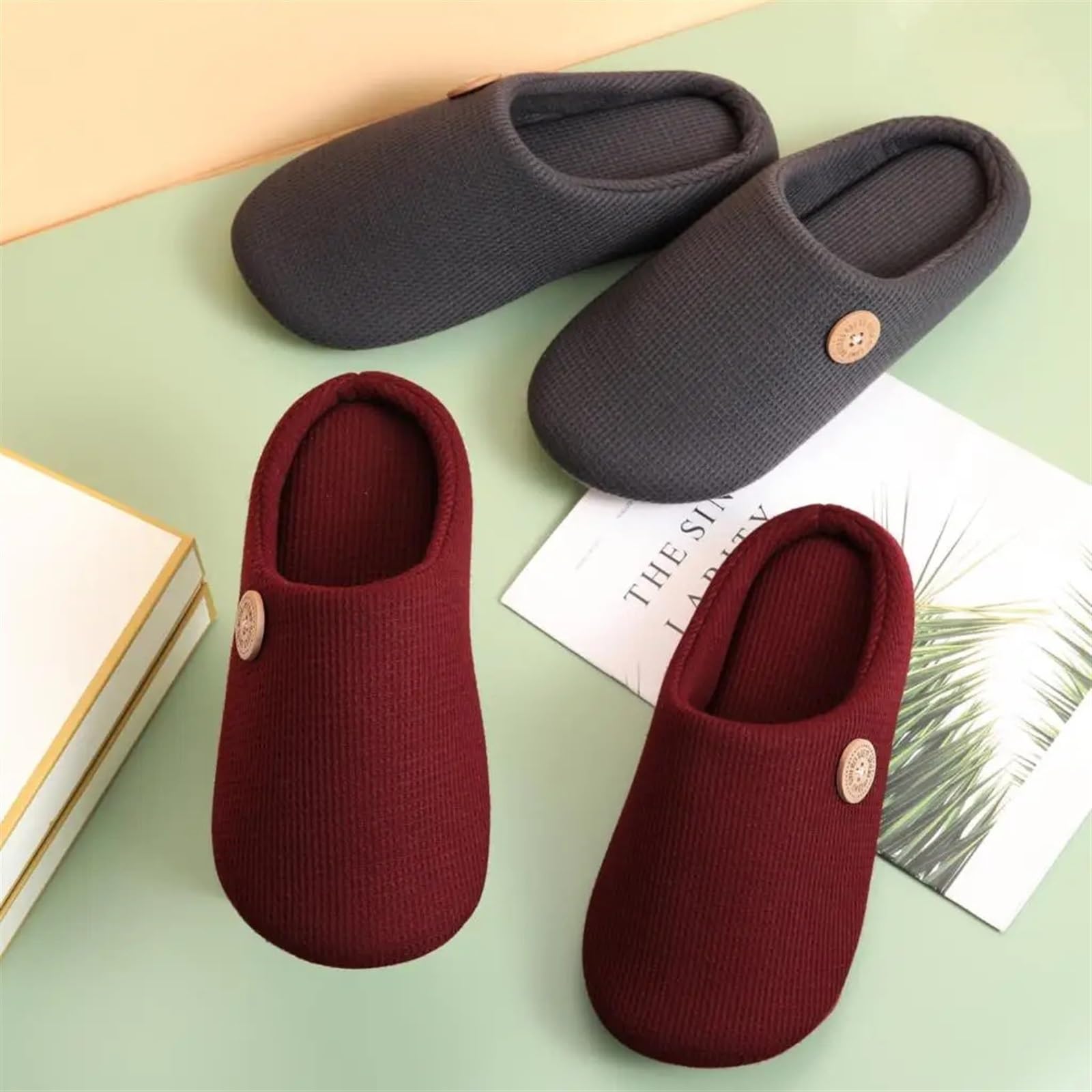 Inverno Pantofole Donna Pantofole invernali in cotone caldo for le donne Pantofole da casa in morbida memory foam for interni Comode scarpe da camera calde Pantofola casual(Purple5,44-45(10.4-10.6inch