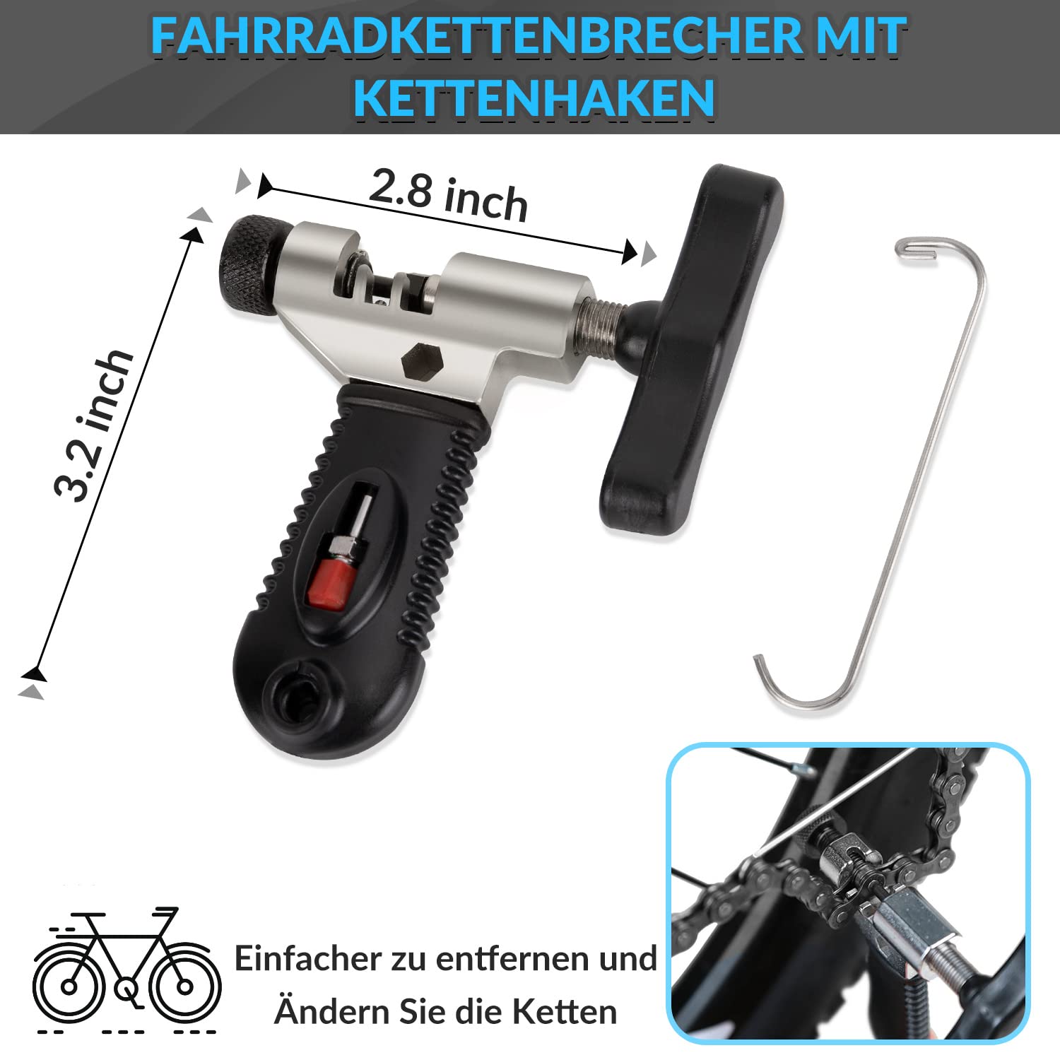 Kit Riparazione Catena Bici WOTOW - Rompigatto, Controllo Usura, Anelli Mancanti E Fermaglio - Per Catene 6-10 Velocità