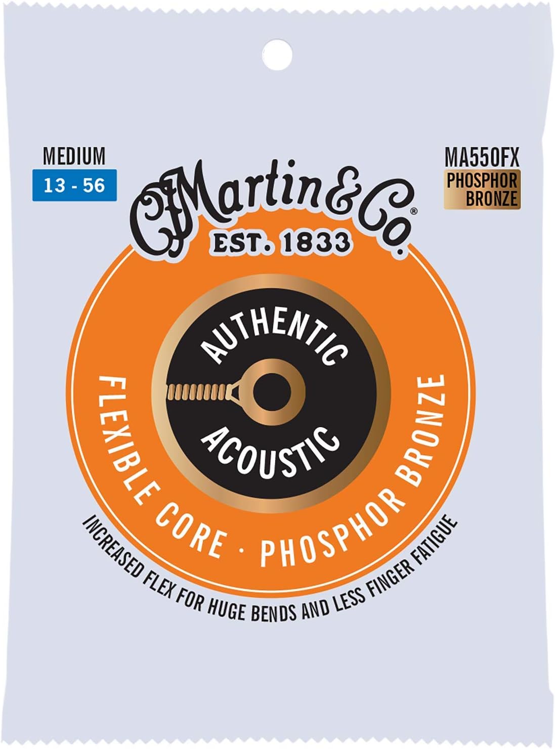 Authentic Acoustic Guitar Strings, Flexible-Core MA550FX 92/8 Phosphor Bronze