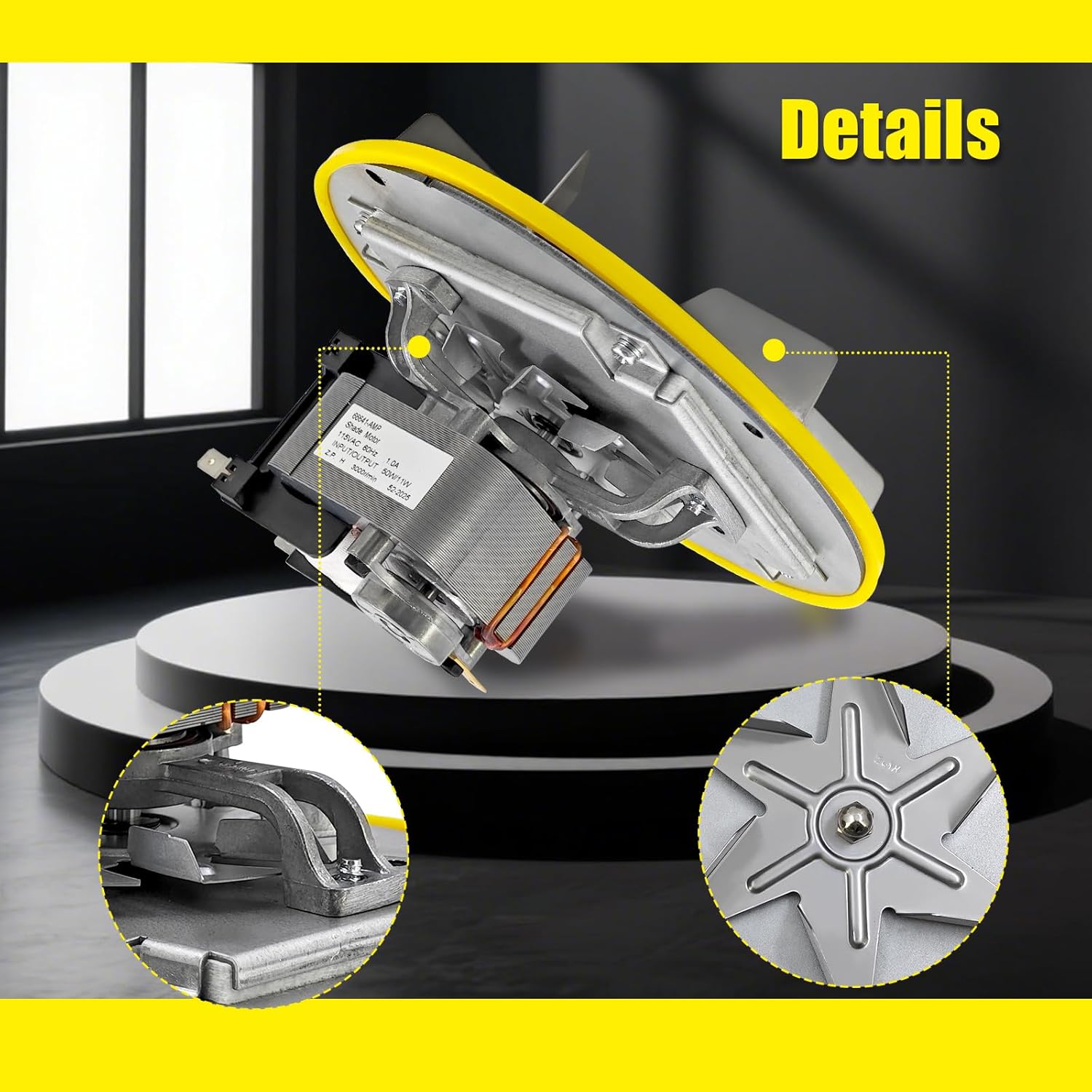 66641-AMP Combustion Exhaust Blower Replacement for Cleveland Iron Works PSBF66W, PS60W, PS130W Pellet Stoves, with Works Combustion Blower Gasket