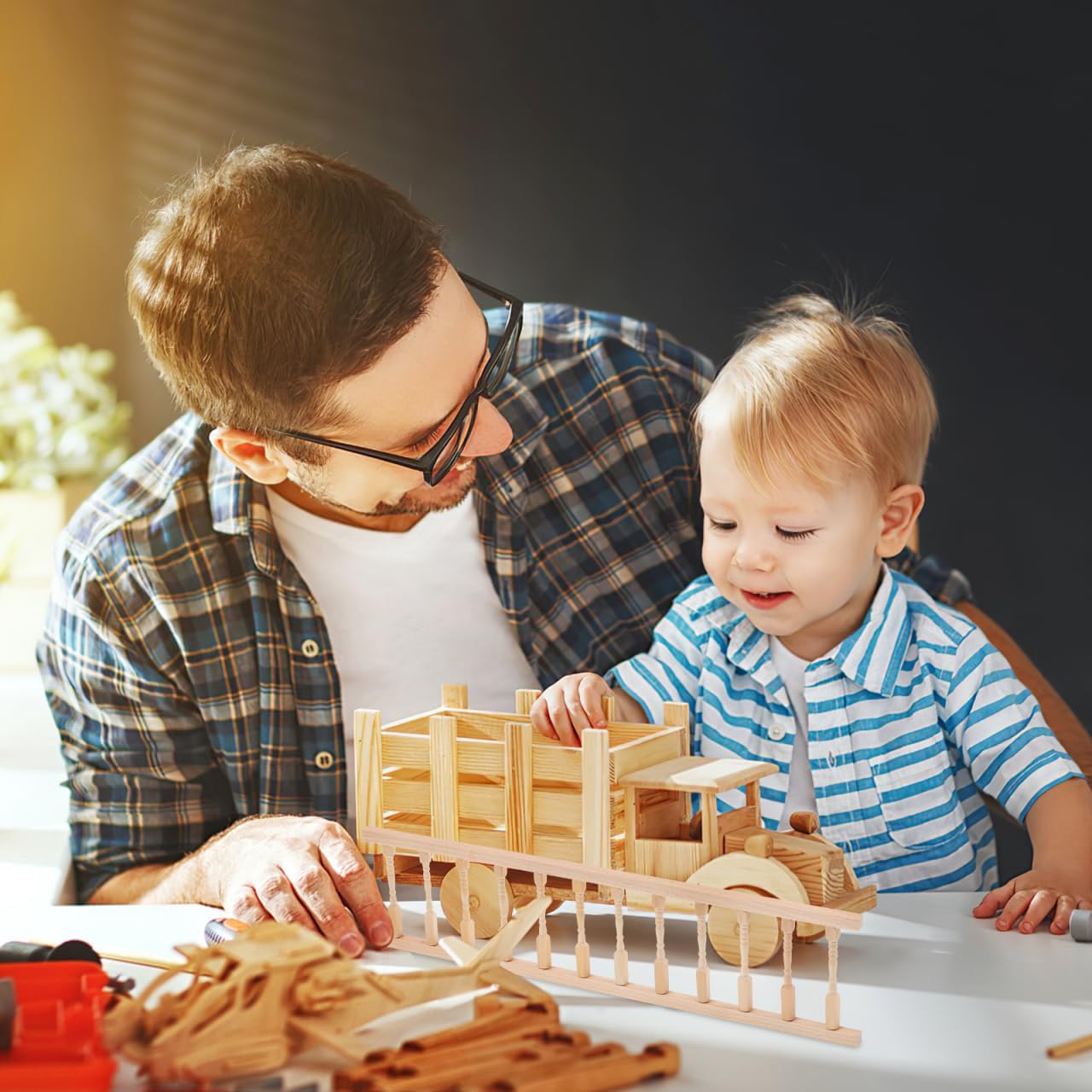 4 Pcs Doll House Handrail Wooden Mini Handrail Tiny Dollhouse Accessories Pretend Dollhouse Fence Decor House Mini Fence for Miniature Props