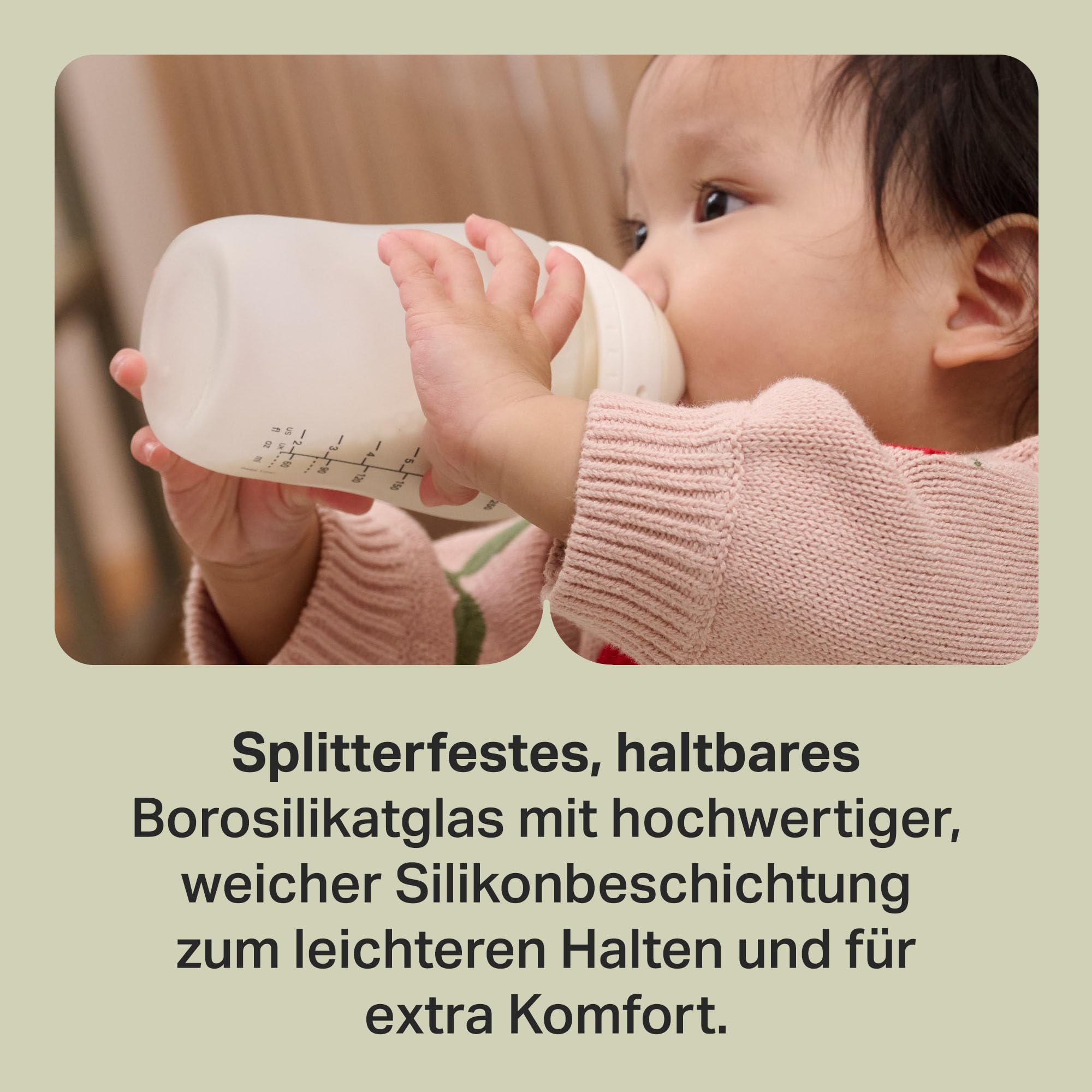 Tommee Tippee Natural Start Silikonbeschichtete Babyflaschen aus Glas zum Füttern von Babys ab der Geburt, 250 ml, 2 Stück