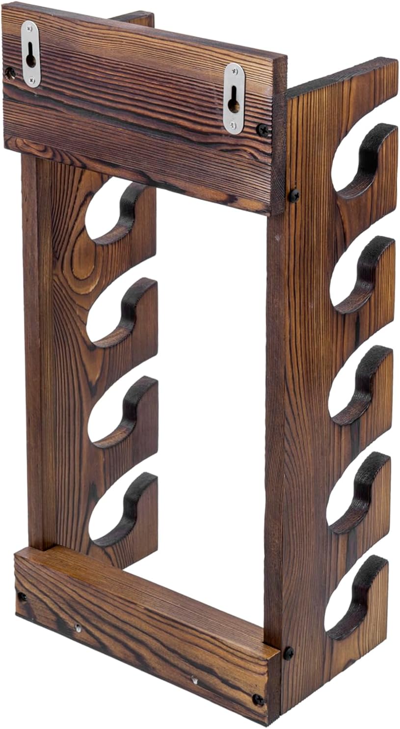 MyGift Wooden Hat Rack Wall Mount, Baseball Cap Organizer Display Holder, Hat Storage Shelf with White Cursive Hats Label,10 Hanging Hooks, Rustic Burnt Solid Wood